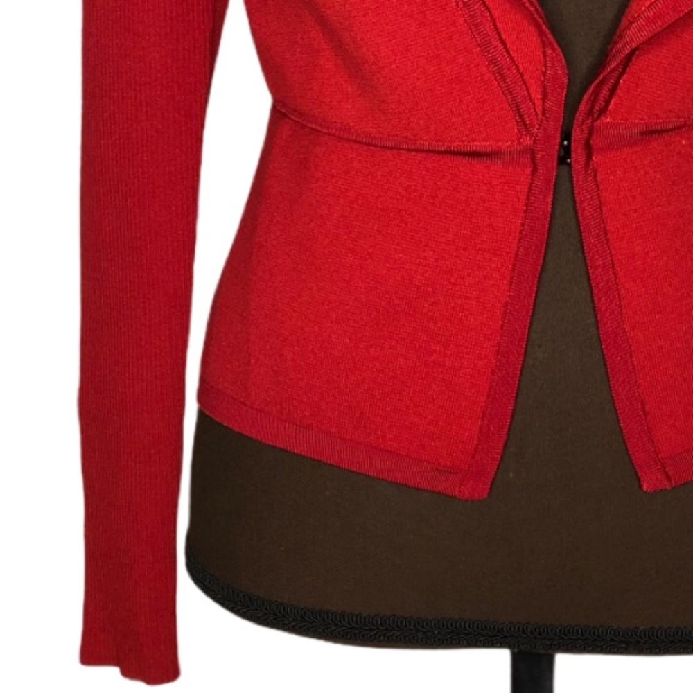 CACHE Long Sleeve Wide Neck Red Cardigan Sweater - Picture 5 of 10